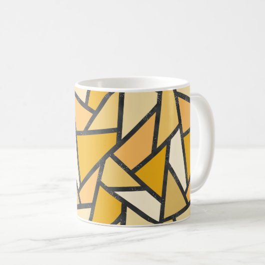 Mug Tons de motif en vitrail jaune (Devant droit)