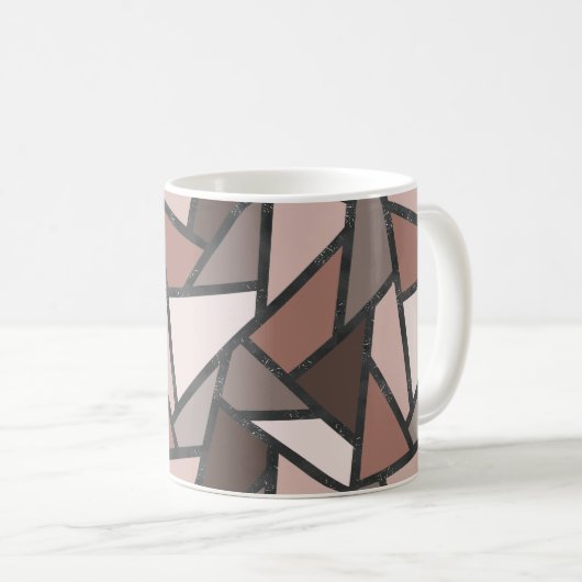 Mug Tons de motif en vitrail marron (Devant droit)