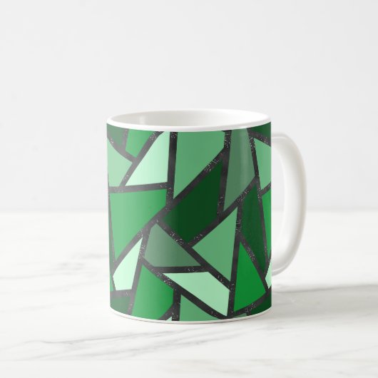 Mug Tons de motif en vitrail vert (Devant droit)