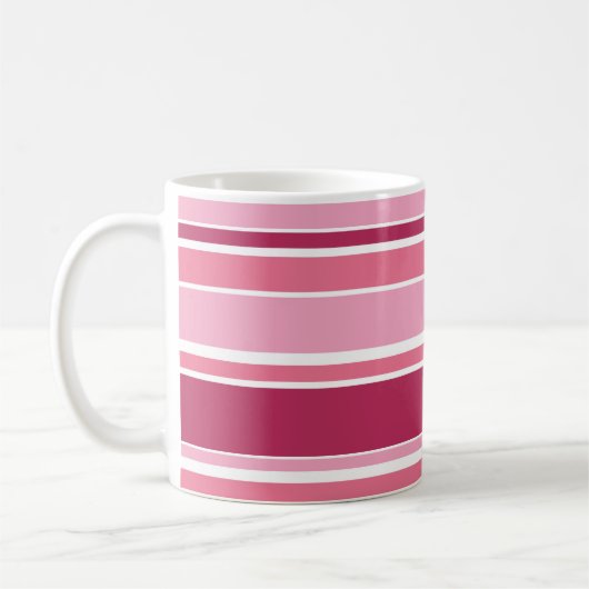 Mug Tons de rayures roses (Gauche)