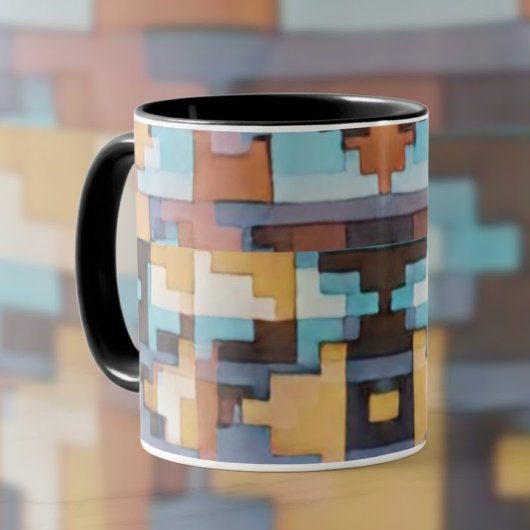 Mug Tons de terre inspirés du Sud-Ouest abstrait