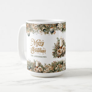 Mug Tons de terre neutre minimaliste mousse or vert