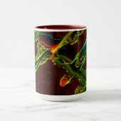 Mug Tons de vert égouttés dans la flamme (Centre)