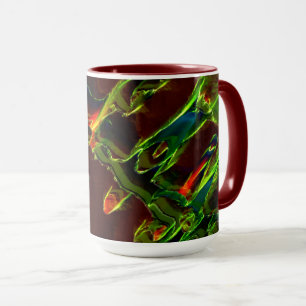 Mug Tons de vert égouttés dans la flamme