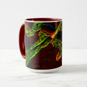 Mug Tons de vert égouttés dans la flamme (Devant gauche)