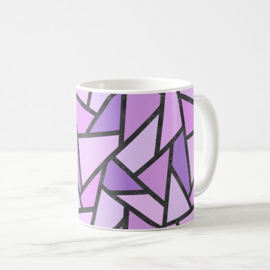 Mug Tons du motif en vitrail lilas (Devant droit)