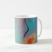Mug Tons feutrés tournesols abstraits (Devant droit)