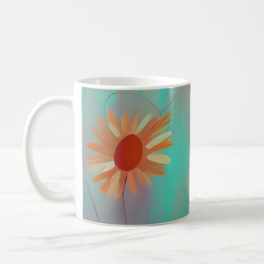 Mug Tons feutrés tournesols abstraits (Gauche)