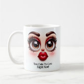 Mug Too Cute To Care, Fabulous Eyes Funny Face (Gauche)