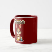 Mug Too Much Chocolate – Funny Easter Bunny - caneca (Devant gauche)
