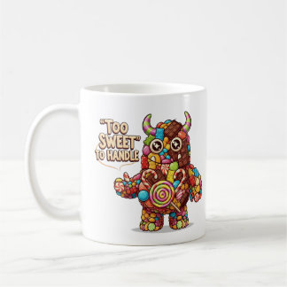 Mug Too Sweet to Handle – Cute Candy Monster Cartoon