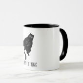Mug Too Tired to Think - Funny Exhausted Black Cat (Devant droit)