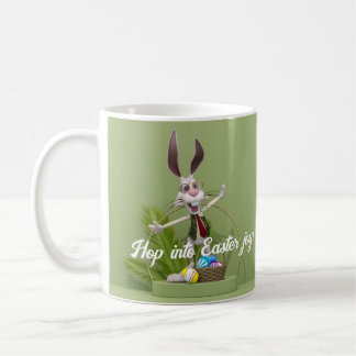 Mug Toon Rabbit debout près des oeufs de Pâques