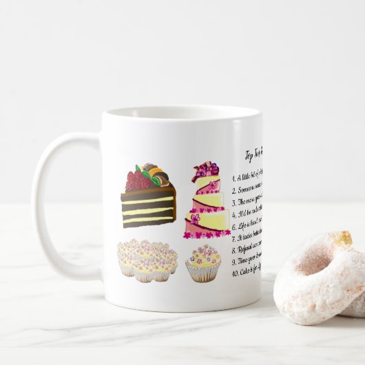 Mug Top 10 Des Raisons De Manger Du Gâteau Personnalis (Avec donut)