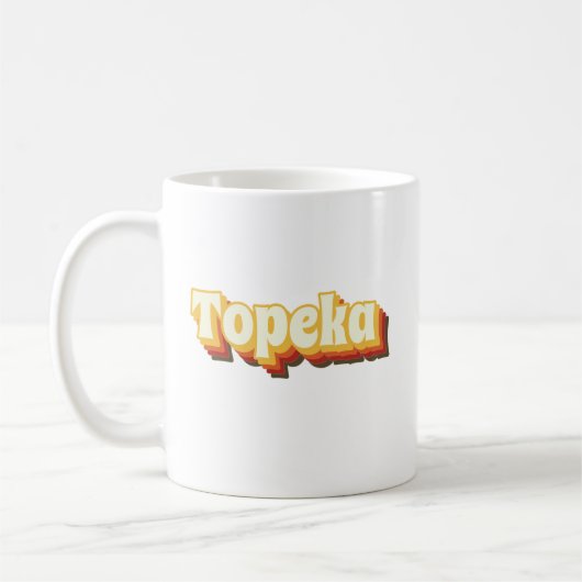 Mug Topeka Retro Texte Vintage (Gauche)