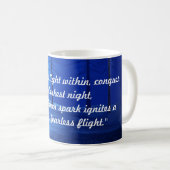 Mug topographie de script minimale élégante forêt bleu (Devant droit)