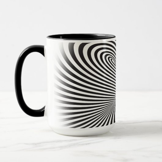 Mug Tore rayé. Illusion optique de mouvement sans fin (Gauche)