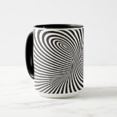 Mug Tore rayé. Illusion optique de mouvement sans fin (Devant gauche)