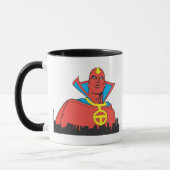 Mug Tornade rouge derrière le paysage urbain (Gauche)