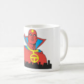 Mug Tornade rouge derrière le paysage urbain (Devant droit)