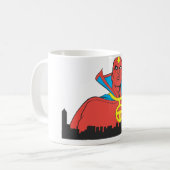 Mug Tornade rouge derrière le paysage urbain (Devant gauche)