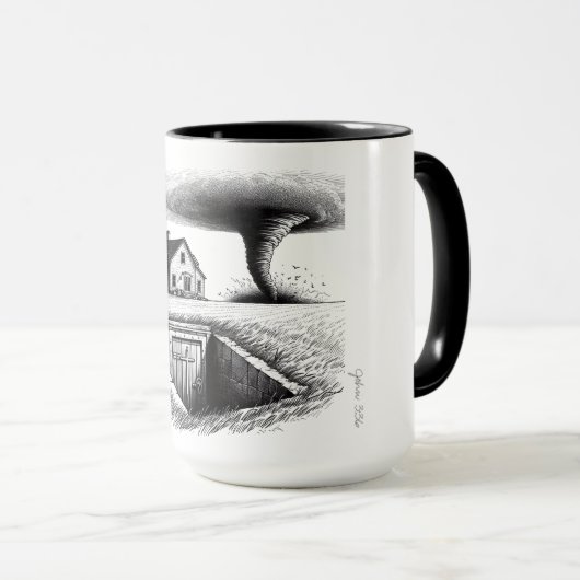 Mug Tornado Maison Cave avec Croix (Devant droit)