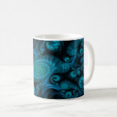 Mug torquoise fractale (Devant droit)