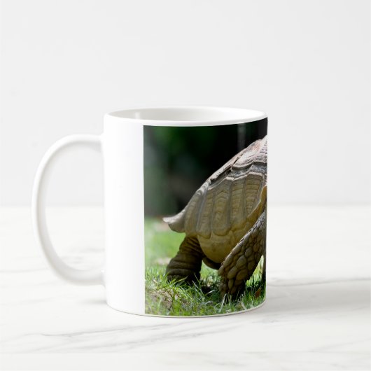 Mug Tortue africaine poussée marchant sur une carte po (Gauche)