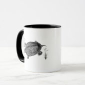 Mug Tortue aquatique noire et blanche (Devant gauche)