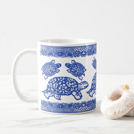 Mug Tortue bleu Willow Tortoise mignonne animal Whimsi (Avec donut)