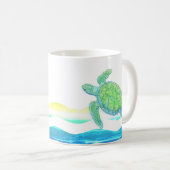 Mug Tortue bleue et verte (Devant droit)