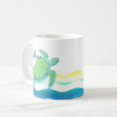 Mug Tortue bleue et verte (Devant gauche)