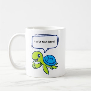 Mug Tortue caricaturale mignonne avec bulle vocale