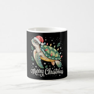 Mug Tortue Chapeau de Père Noël Joyeux Noël Lumières X