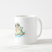 Mug Tortue Chibi Mignonne Design de Plage d'Été de Sur (Devant droit)