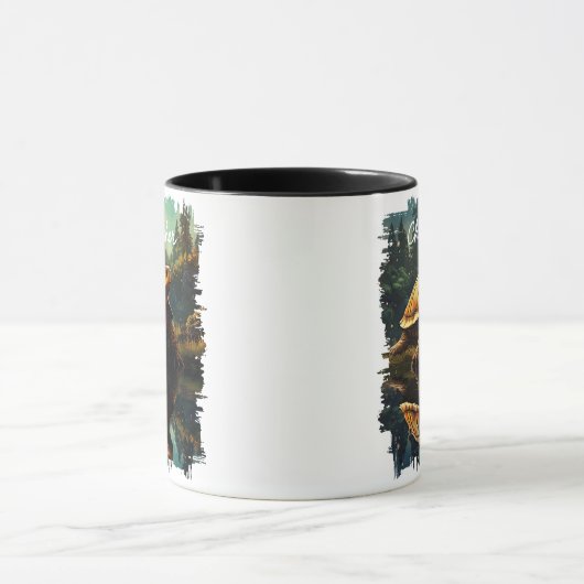 Mug Tortue dans la réflexion forestière (Centre)