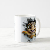 Mug Tortue de dessin animé joueur émergeant (Devant droit)
