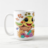 Mug Tortue de mer Bébé heureux et mignonne personnage (Gauche)
