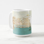 Mug Tortue de mer Côte Océan Plage Aquarelle moderne (Devant gauche)