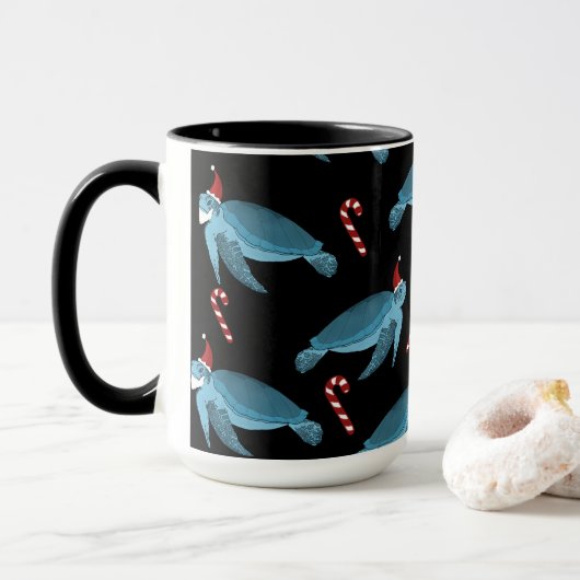 Mug Tortue de mer de Noël (Avec donut)