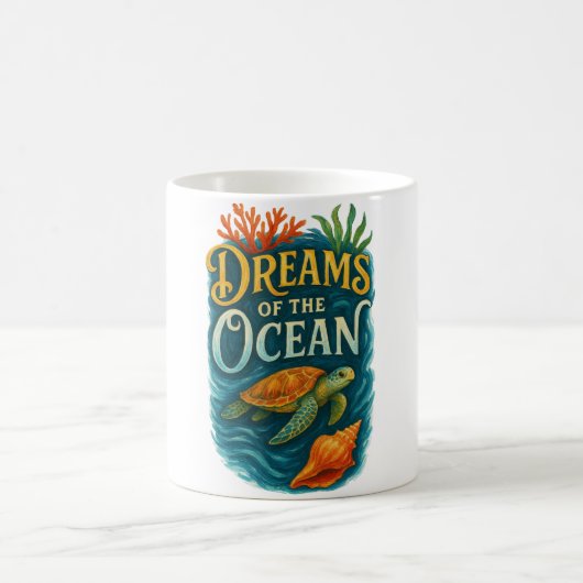 Mug Tortue de mer et art de corail (Centre)