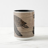 Mug Tortue de mer et boug d'Hibiscus 15oz (Centre)