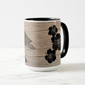 Mug Tortue de mer et boug d'Hibiscus 15oz (Devant droit)