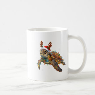 Mug Tortue de mer Lumières de Noël Chapeau de Père Noë