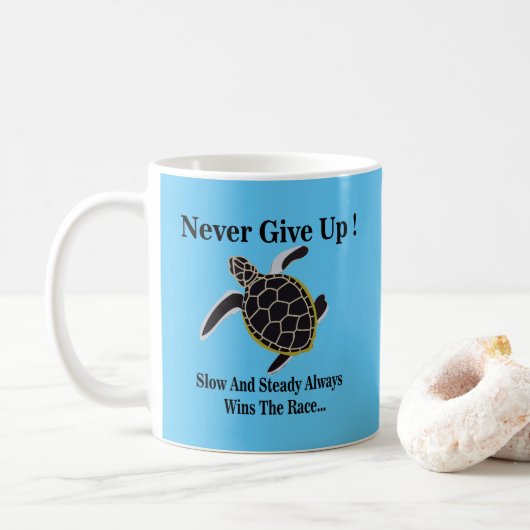 Mug Tortue de mer ne jamais abandonner (Avec donut)