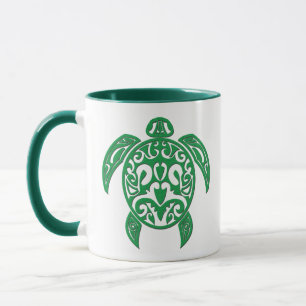 Mug Tortue de mer polynésienne verte
