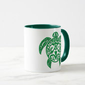 Mug Tortue de mer polynésienne verte (Devant droit)