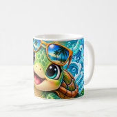 Mug Tortue de mer tropicale heureuse (Devant droit)