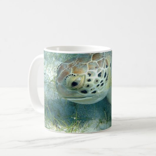Mug Tortue de mer verte, Plantes de mer, Îles Vierges  (Devant gauche)