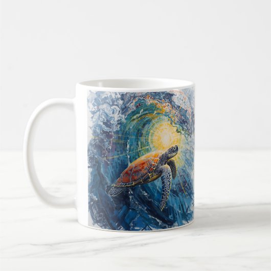 Mug Tortue de mer vitrail (Gauche)